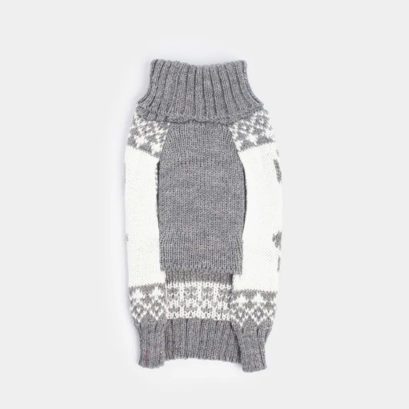 Свитер для животных, 32 см, р. S, акрил, серо-белый, Олени, Fashion pet