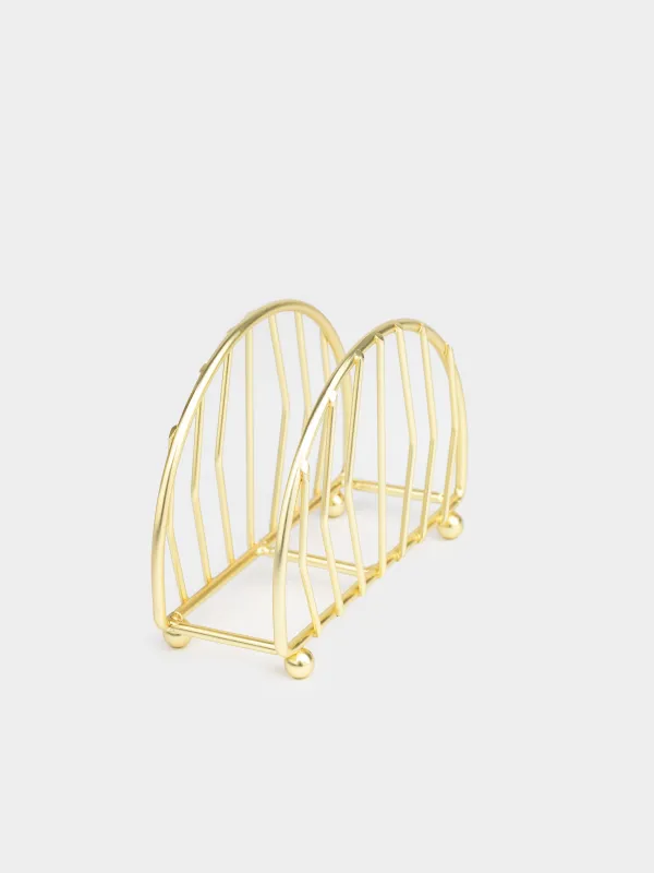 Салфетница, 13 см, металл, золотистая, полукруг, Twist gold, image-2