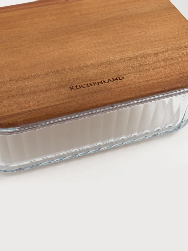 Контейнер, 640 мл, стекло Т/дерево, прямоугольный, Ravi wood, image-7