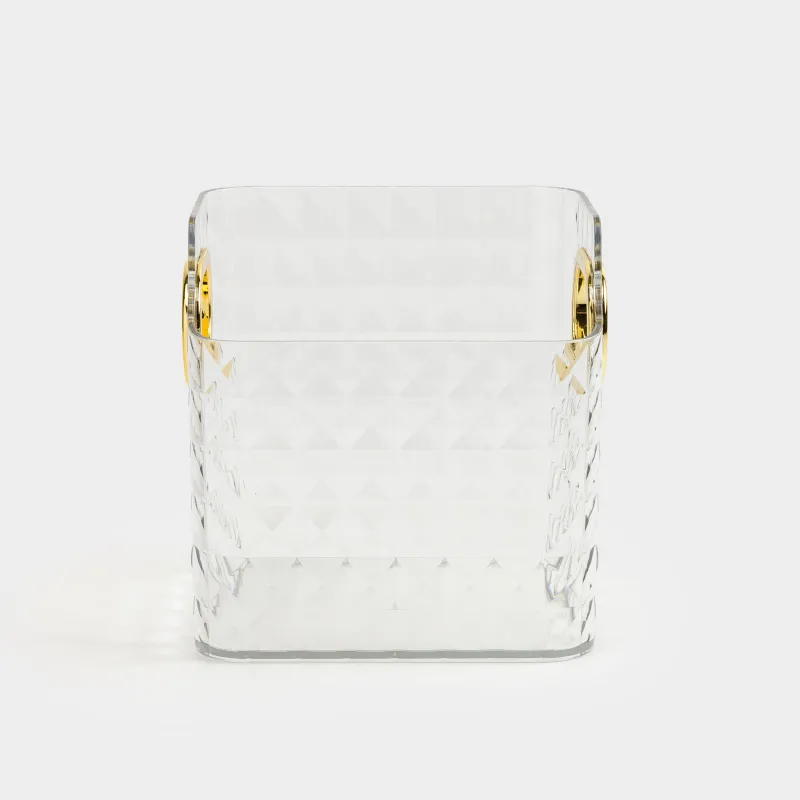 Органайзер для косметики, 12х12 см, с золотистыми ручками, пластик, Kandy, image-4