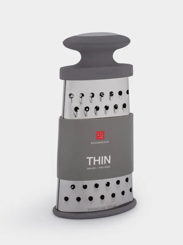 Терка, 23 см, двухгранная, сталь/пластик, серая, Thin, image-6