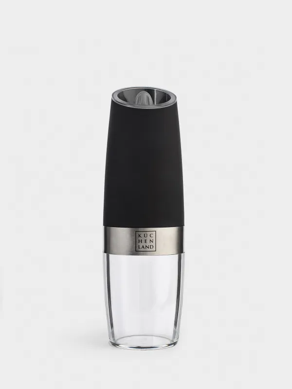 Мельница для специй, 20 см, гравитационная, пластик/акрил, LED W, черная, Spicy, image-1