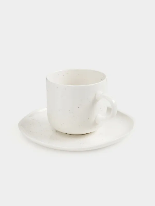 Пара чайная, 1 перс, 2 пр, 250 мл, фарфор N, молочная, Точки, Boho, image-1