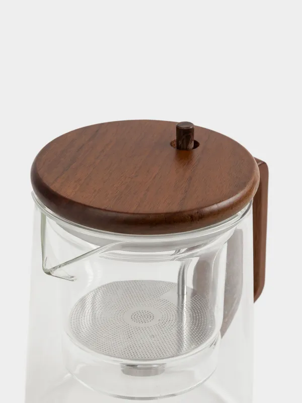 Чайник заварочный, 600 мл, стекло Б/дерево, Clear wood, image-7