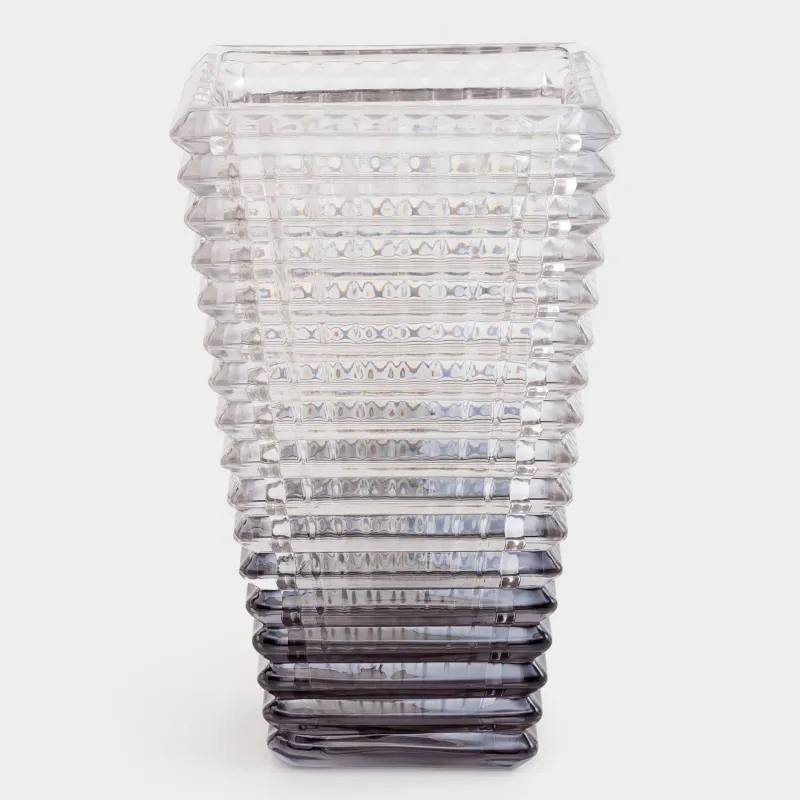 Ваза для цветов, 28 см, стекло Р, серый градиент, Mosaic color, image-0