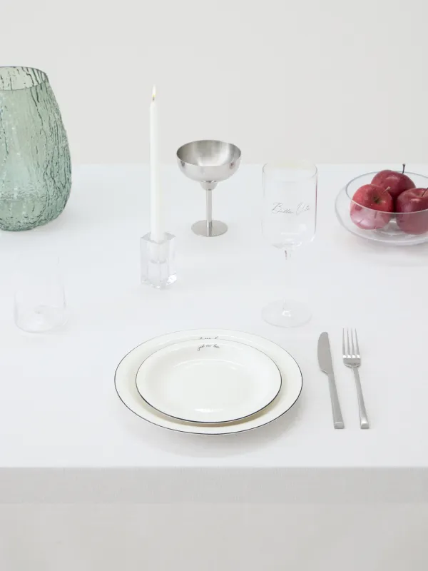 Скатерть, 160х160 см, с покрытием PU, полиэстер/вискоза/лен, белая, Кружево, Comely lace, image-1