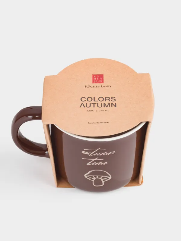 Кружка, 370 мл, фарфор N, коричневая, Гриб, Colors autumn, image-4