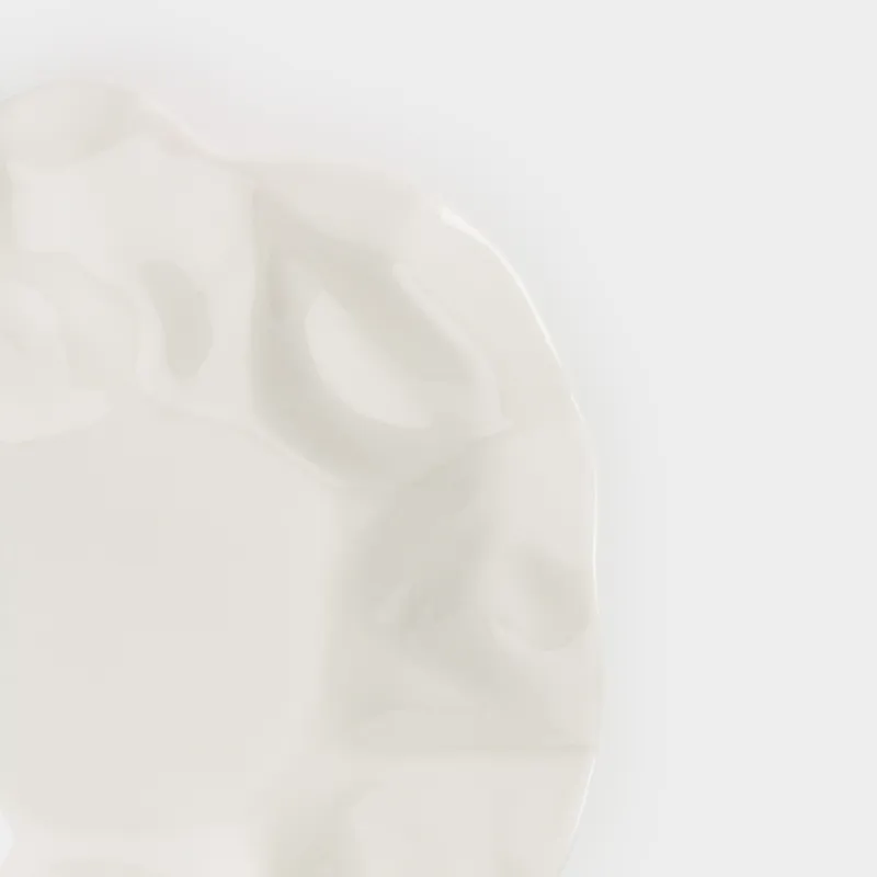 Тарелка закусочная, 21 см, фарфор N, молочная, Мятый эффект, Crumple, image-2