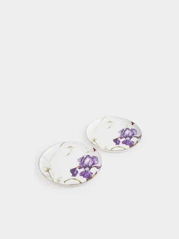 Тарелка закусочная, 24 см, 2 шт, фарфор F, с серебристым кантом, Ирис, Antarctica Flowers, image-3