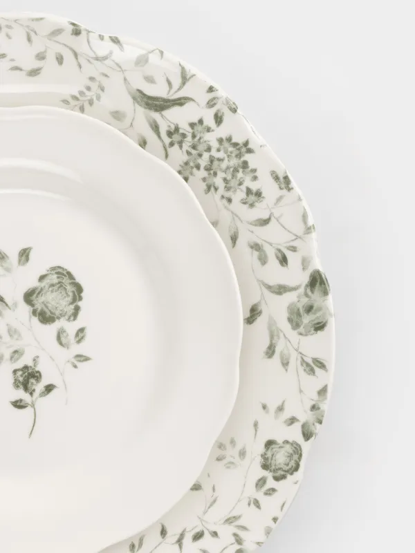 Сервиз обеденный, 6 перс, 18 пр, фарфор P, белый, Зеленые розы, Green rose, image-5