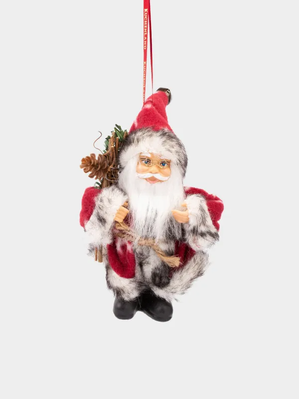 Игрушка елочная, 13 см, Санта в шубе c елкой, Magic time, image-0