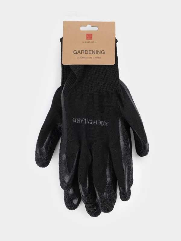 Перчатки садовые, р. М, нитрил/полиэстер, черные, Gardening, image-2
