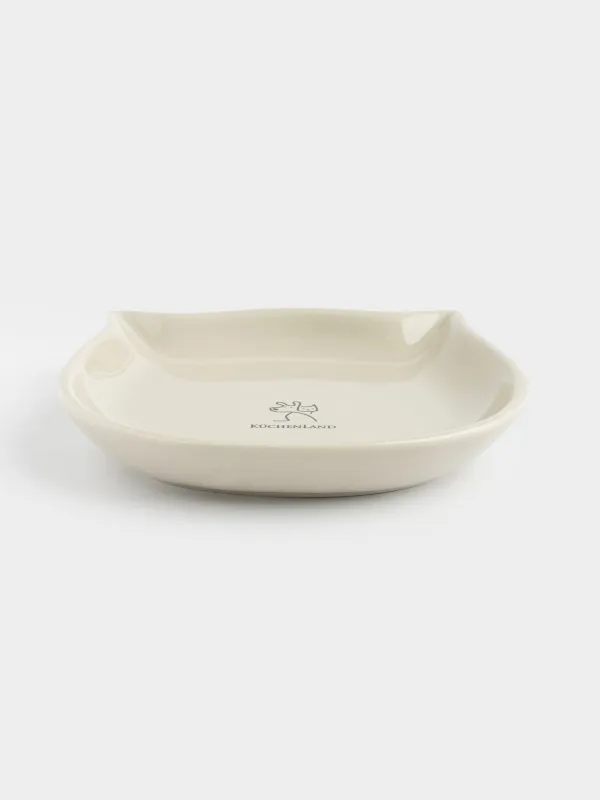 Миска для животных, 14х13 см, 100 мл, плоская, керамика D, серая, Кот, Whiskers, image-1