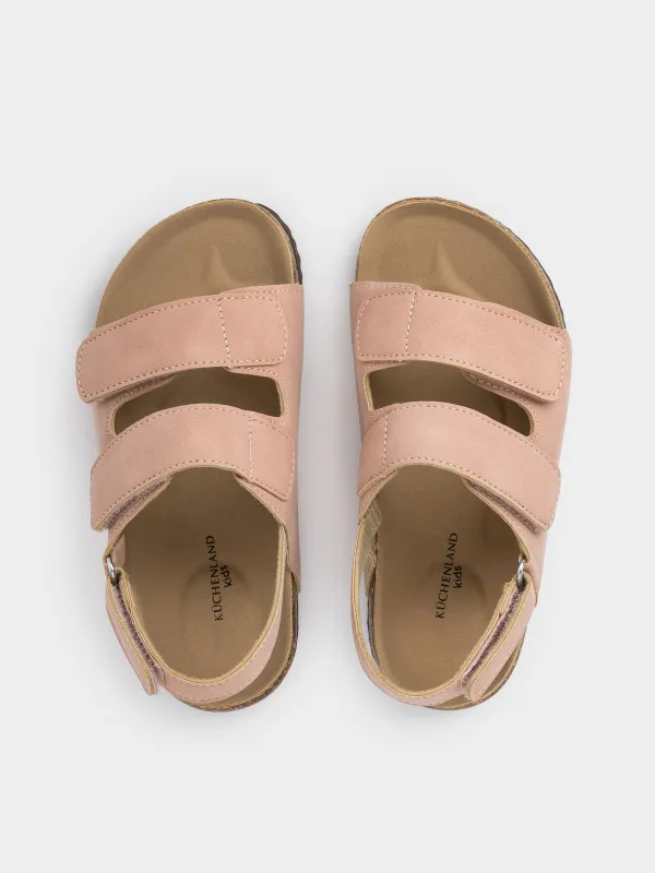 Сандалии детские, для девочек, на липучке, искусственная замша, розовые, Suede kids, image-7