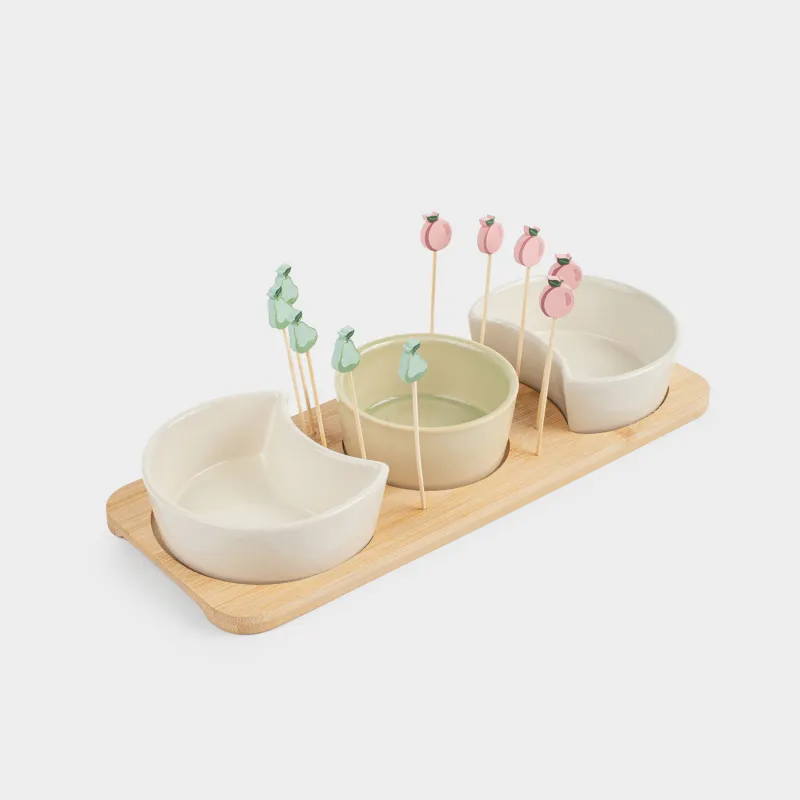 Набор для закусок, на подставке, со шпажками, Bamboo