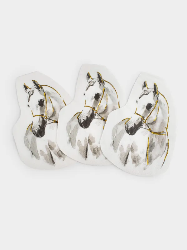Салфетки бумажные, 21х30 см, 20 шт, фигурные, белые, Лошадь, Horse sketch, image-2