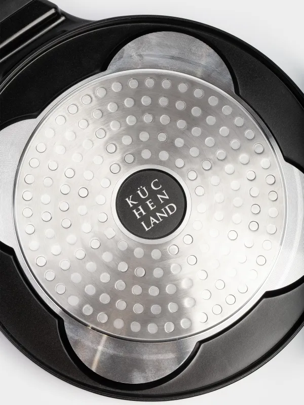 Сковорода для яиц и оладий, 21 см, 4 отд, с покрытием, алюминий, черная, Новогодние атрибуты, Action, image-6