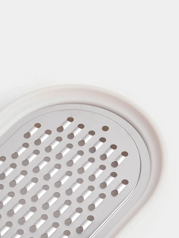 Терка, 14x8 см, с контейнером, сталь/пластик, молочная, Soft kitchen, image-3