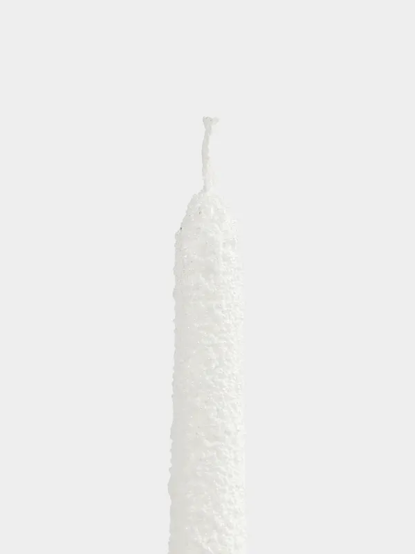 Свеча, 25 см, тонкая, с блестками, Snowy candle, image-2