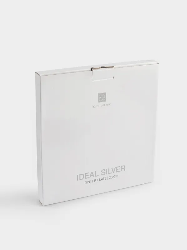 Тарелка обеденная, 26 см, фарфор F, белая, Ideal silver, image-5