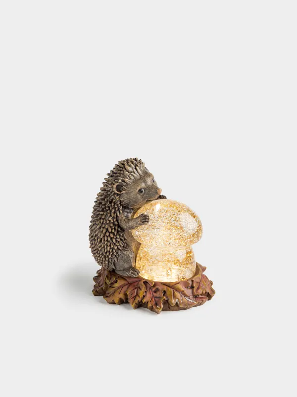 Снежный фонарь, 16 см, с подсветкой, Еж с грибом, Hedgehog, image-1