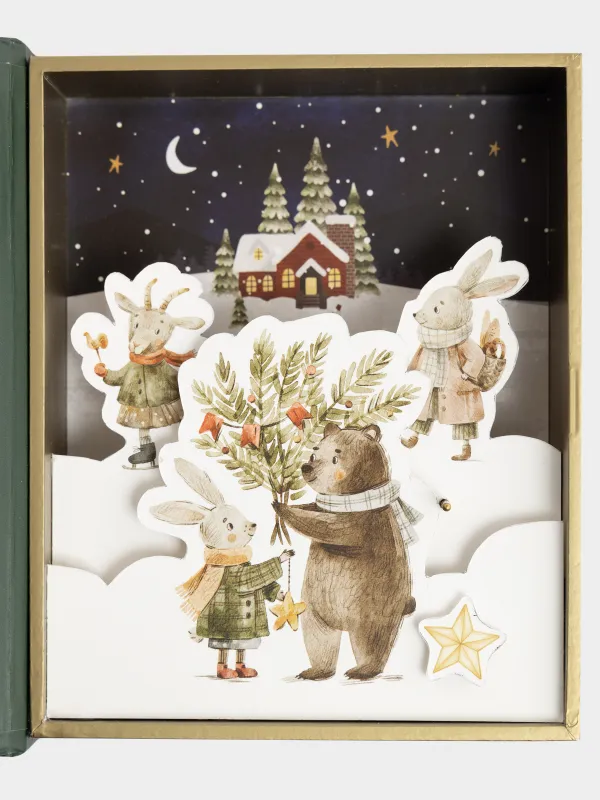 Шкатулка, 16 см, музыкальная, Зимняя ночь, Friends forest, image-3
