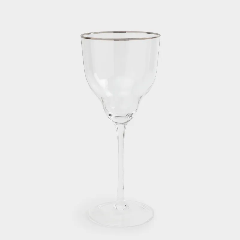 Бокал для вина, 320 мл, 2 шт, стекло, с серебристым кантом, Rimini silver, image-2