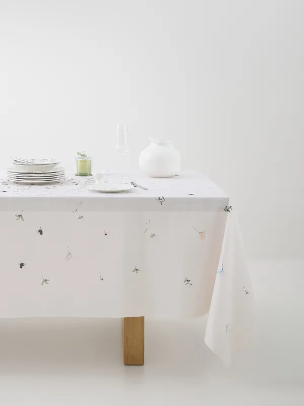 Скатерть, 170х250 см, полиэстер, молочная, Весенние цветы, Flowery, image-0