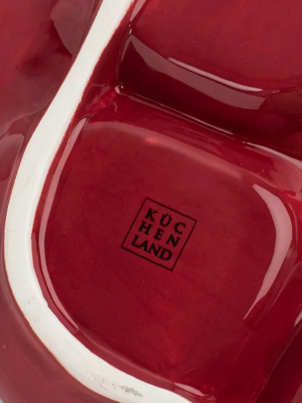 Менажница, 17х19 см, 4 отд, керамика, бордовая, Гранат, Pomegranate, image-4