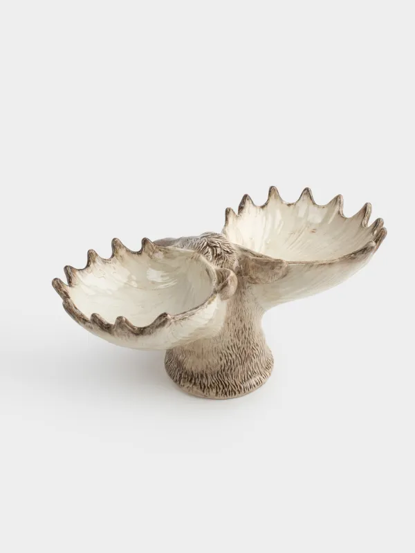 Менажница, 32х16 см, 2 отд, керамика D, молочно-коричневая, Лось, Moose story, image-4