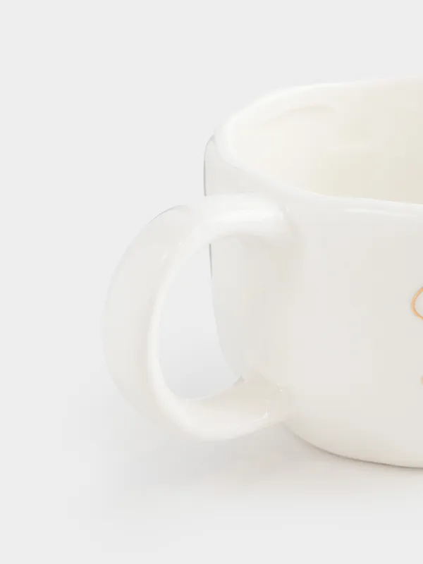 Кружка, 450 мл, керамика, молочная, Неровный край, Scroll, image-3