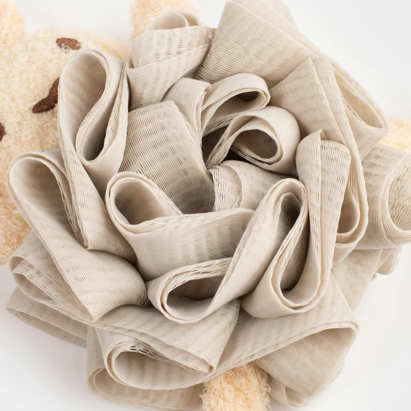 Мочалка для мытья тела, 17х14 см, детская, полиэтилен/полиэстер, бежевая, Зайчик, Rabbit, image-5