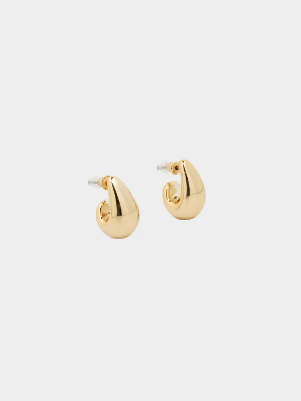 Серьги-пусеты, 2,5 см, 2 шт, пластик CCB, золотистые, Капли, Jewelry, image-1