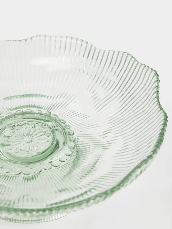 Блюдо на ножке, 23х9 см, стекло Р, зеленое, Argos color, image-3