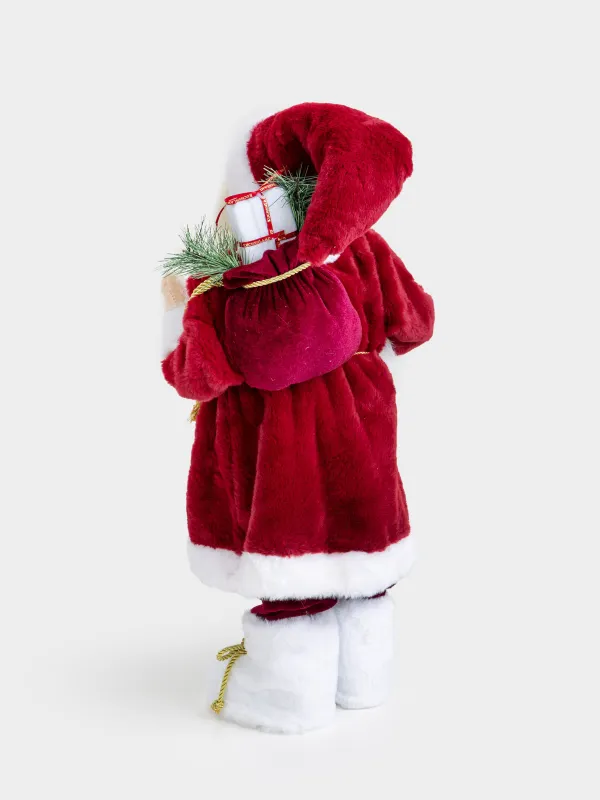 Изделие декоративное, 60 см, пластик/полиэстер, красно-белое, Санта с игрушкой, Magic time, image-4