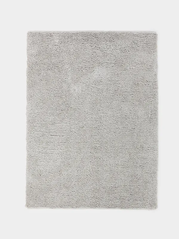 Ковер, 150х210 см, полиэстер/хлопок, серый, Пушистый ворс, Monotone, image-0