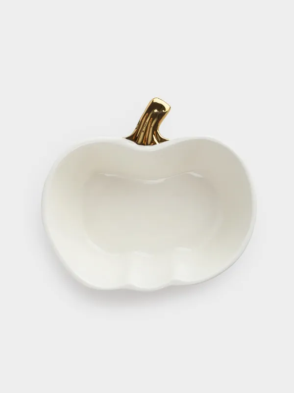 Пиала, 15х5 см, керамика, молочно-золотистая, Тыква, Golden glow, image-0