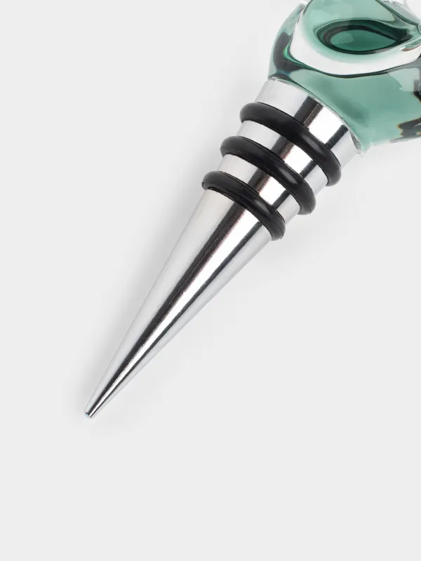 Пробка для винной бутылки, 10 см, металл/стекло, Голубая птица, Birds, image-2