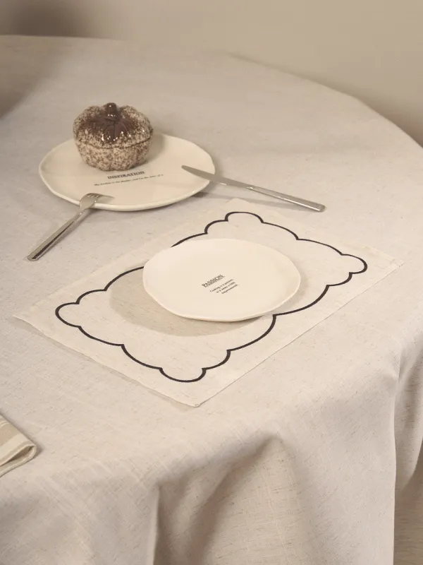 Салфетка под приборы, 30х45 см, полиэстер/лен, прямоугольная, бежевый меланж, Винтаж, Melange outline, image-9