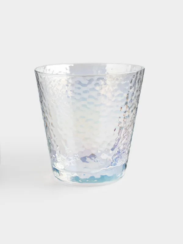 Стакан для виски, 10 см, 270 мл, стекло, перламутр, Ripply polar, image-0