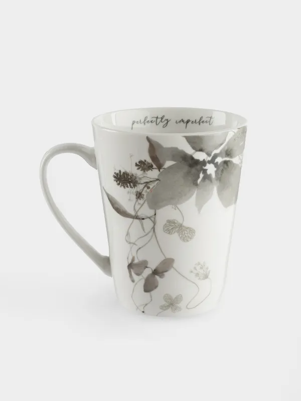 Кружка, 420 мл, фарфор N, Серые цветы, Watercolor, image-2