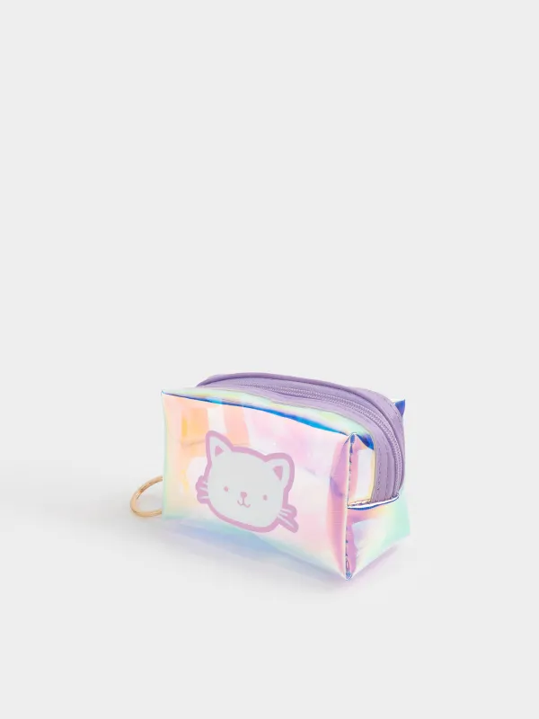 Брелок-кошелек, 10х6 см, детский, полиуретан, голография, Кот, Cat, image-1