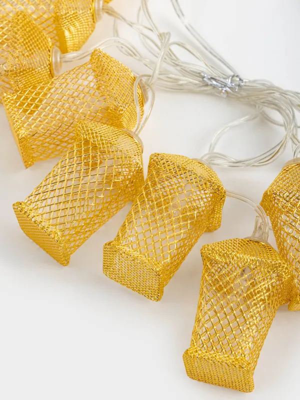 Гирлянда декоративная, 1,35 м, с подсветкой, 10 ламп, металл/пластик, белая, Фонарики, Christmas, image-1