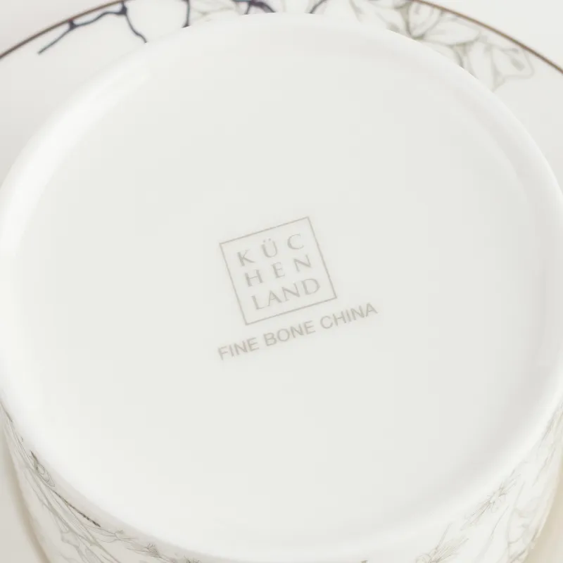 Пара чайная, 1 перс, 2 пр, 350 мл, фарфор F, бело-золотистая, Пчелы с цветами, Honey, image-3