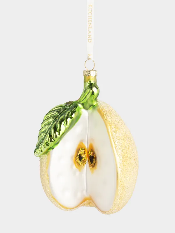 Игрушка елочная, 8 см, стекло, желтая, Груша, Fruits, image-0