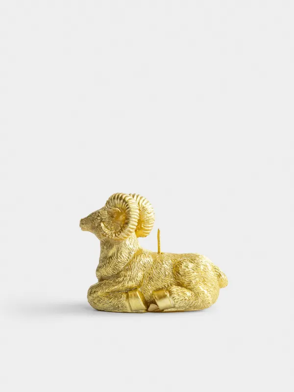 Свеча, 9x8 см, Баран, Sheep gold, image-3