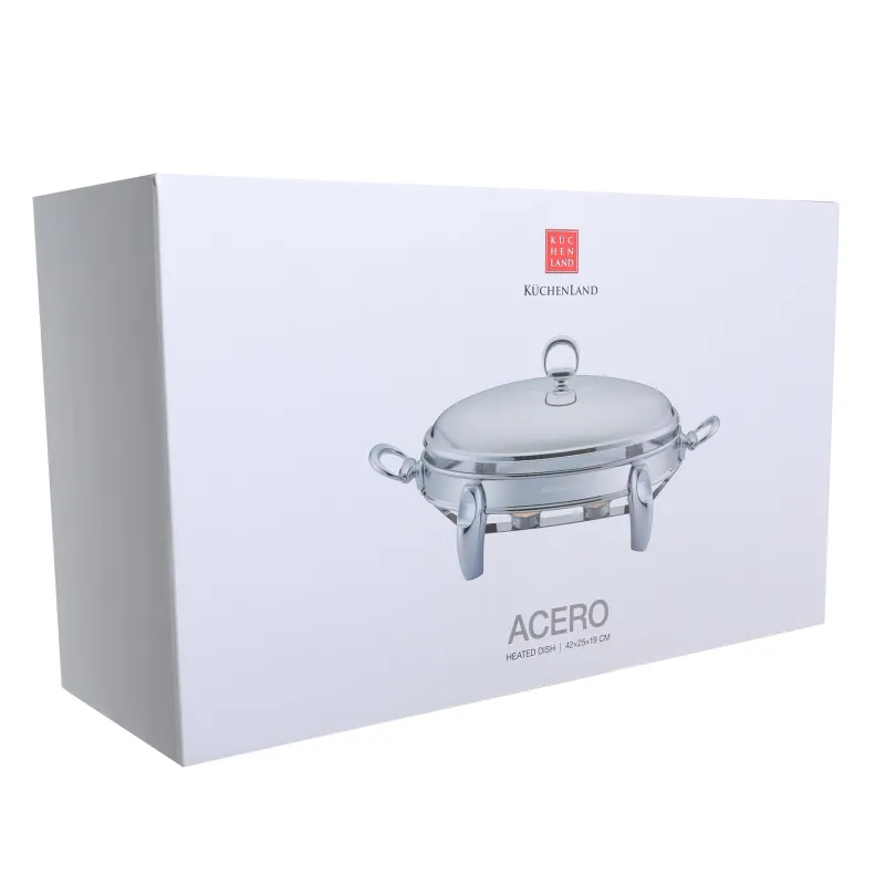 Блюдо с подогревом, 42х25 см, стекло Т/сталь, овальное, Acero, image-8