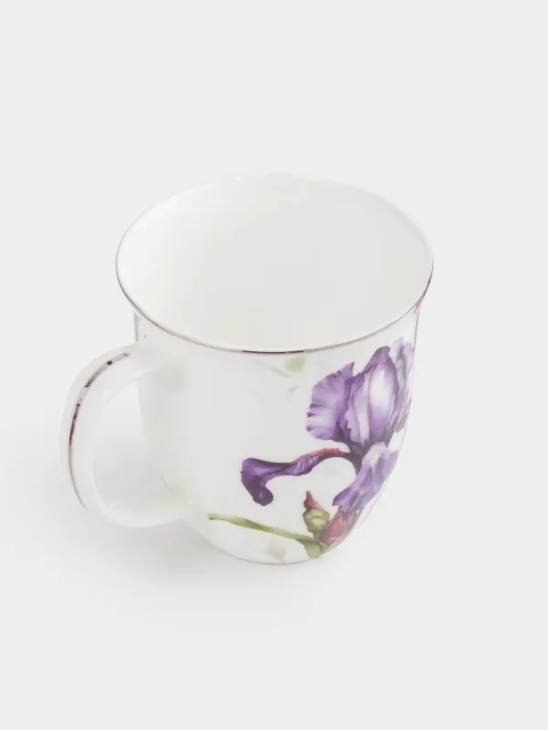 Кружка, 400 мл, 4 шт, фарфор F, с серебристым кантом, Ирис, Antarctica Flowers, image-4