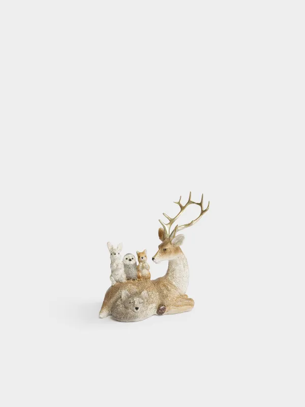 Статуэтка, 14х16 см, Олень с животными, Woodland story, image-0
