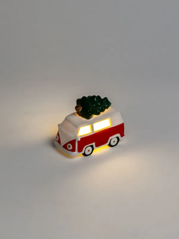 Статуэтка с подсветкой, 8 см, Машина с елкой, Red car, image-3